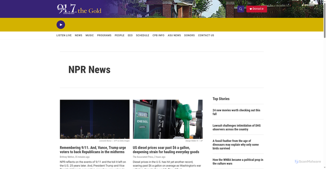 Security scan screenshot of https://www.wprl.org/npr-news