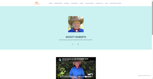 Security scan screenshot of https://themovement2018.com/speakers/monty-roberts/