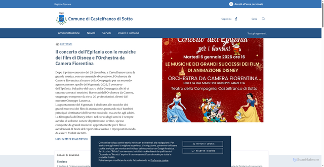 Security scan screenshot of https://www.comune.castelfranco.pi.it/