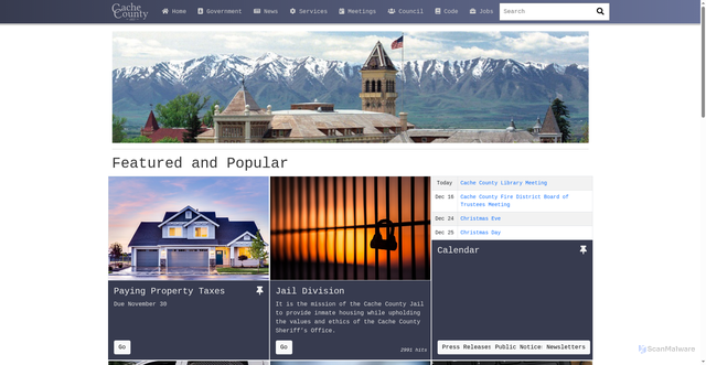 Security scan screenshot of https://cachecounty.gov/