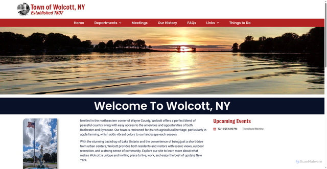 Security scan screenshot of https://www.townofwolcottny.gov/