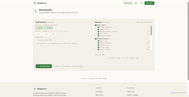 Security scan screenshot of https://mace-lake.vercel.app/benchmark