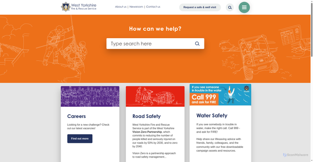 Security scan screenshot of https://www.westyorksfire.gov.uk/