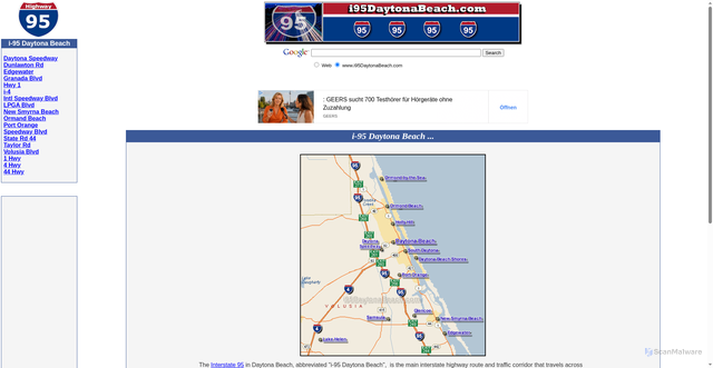 Security scan screenshot of https://www.i95daytonabeach.com/