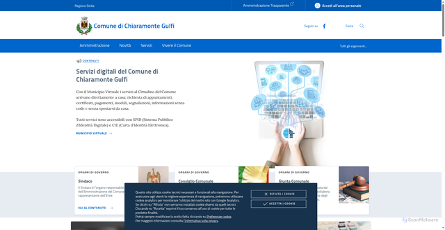 Security scan screenshot of https://www.comune.chiaramonte.rg.it/home.html