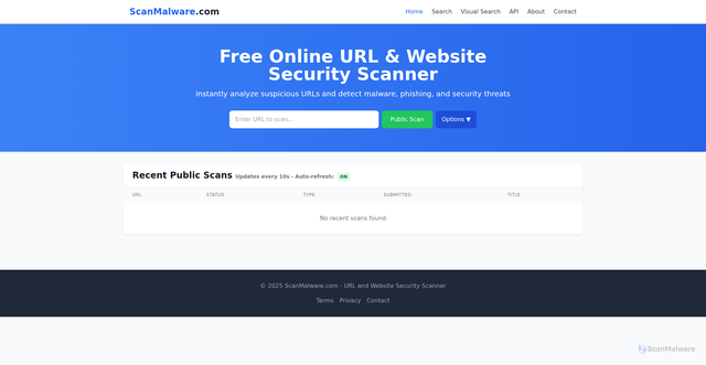Security scan screenshot of https://scanmalware.com/