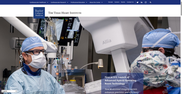 Security scan screenshot of https://texasheart.org