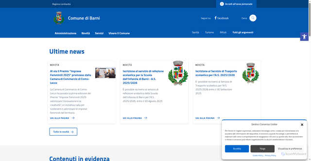 Security scan screenshot of https://comune.barni.co.it/