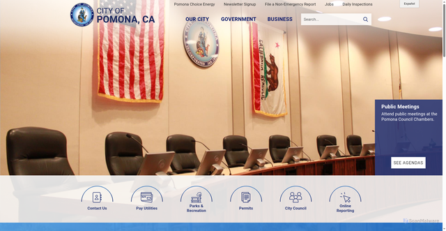 Security scan screenshot of https://www.pomonaca.gov/