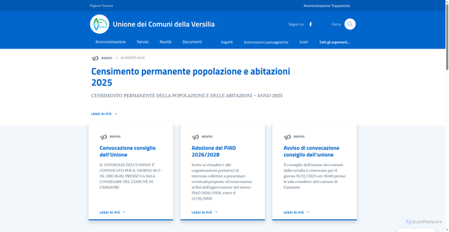 Security scan screenshot of https://www.ucversilia.it/