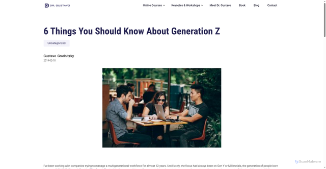 Security scan screenshot of https://www.drgustavo.com/blog/6-things-you-should-know-about-generation-z