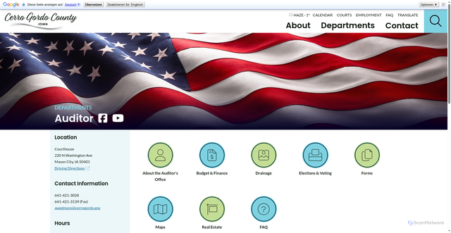 Security scan screenshot of https://cerrogordo.gov/auditor/