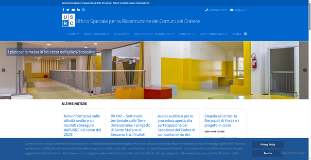 Security scan screenshot of https://www.usrc.it/
