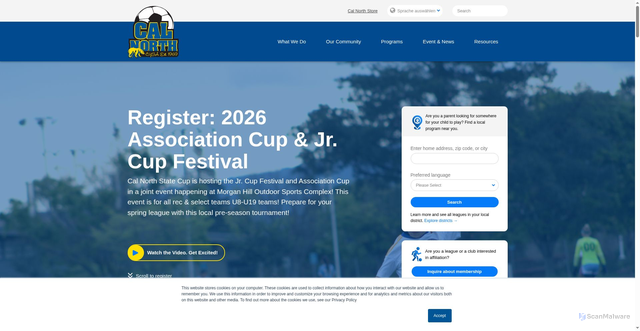 Security scan screenshot of https://www.calnorth.org/