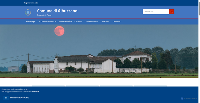 Security scan screenshot of https://www.comune.albuzzano.pv.it/hh/index.php