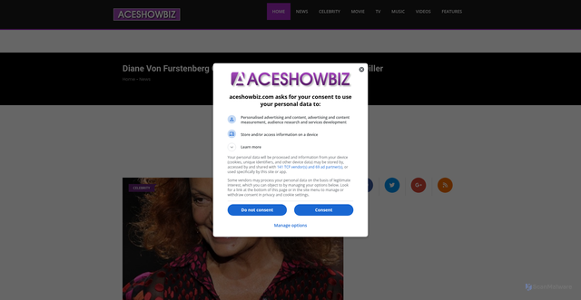 Security scan screenshot of https://www.aceshowbiz.com/news/view/00245934.html