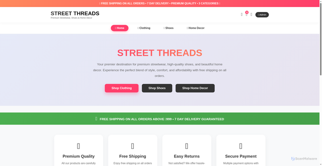 Security scan screenshot of https://streetthreads-mxwoc0qpu8.edgeone.app/