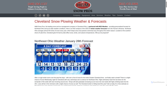 Security scan screenshot of https://www.hmsnowpros.com/cleveland-snowplowing-weather.html