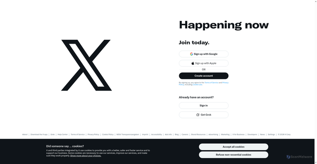 Security scan screenshot of https://redirect.x.com