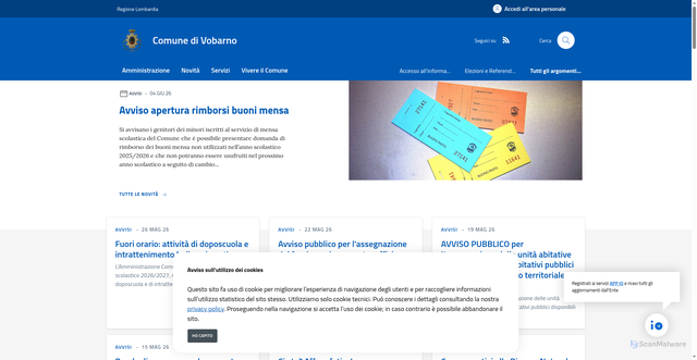 Security scan screenshot of https://www.comune.vobarno.bs.it