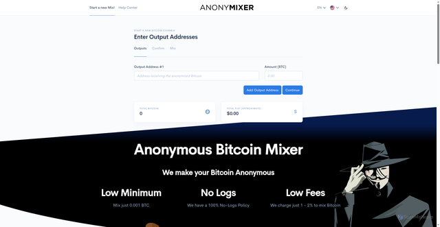 Security scan screenshot of https://anonymixer.com/