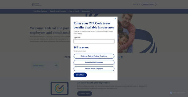 Security scan screenshot of https://www.uhcfeds.com/