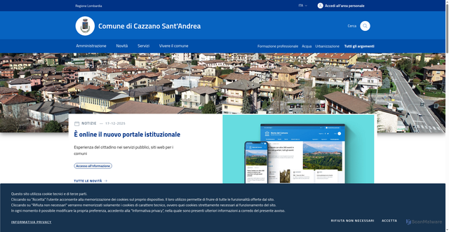 Security scan screenshot of https://www.comune.cazzano.bg.it/
