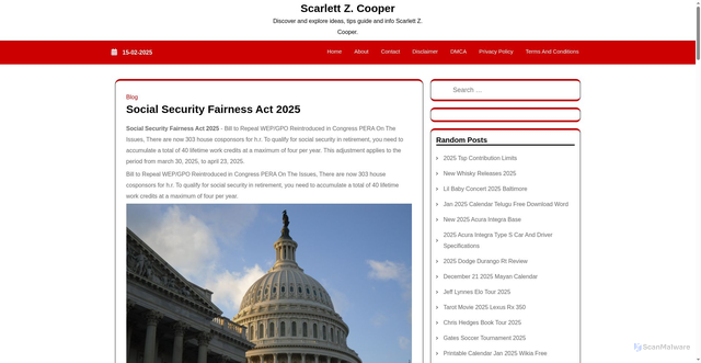 Security scan screenshot of https://scarlettcooperz.pages.dev/lonrj-social-security-fairness-act-2025-dwucm/