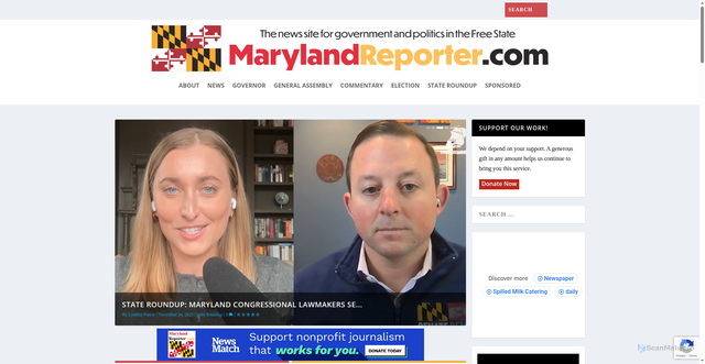 Security scan screenshot of https://marylandreporter.com/