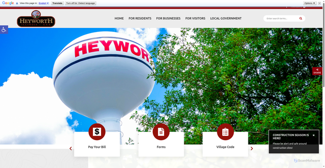 Security scan screenshot of https://heyworth-il.gov/