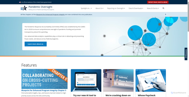 Security scan screenshot of https://pandemicoversight.gov/