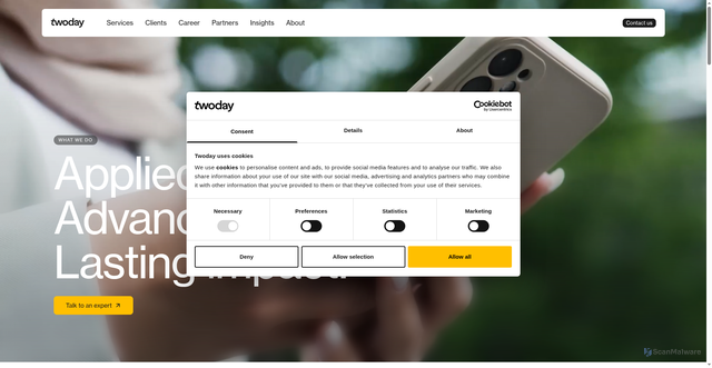 Security scan screenshot of https://www.twoday.com/