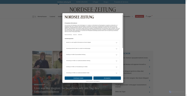 Security scan screenshot of https://nordsee-zeitung.de