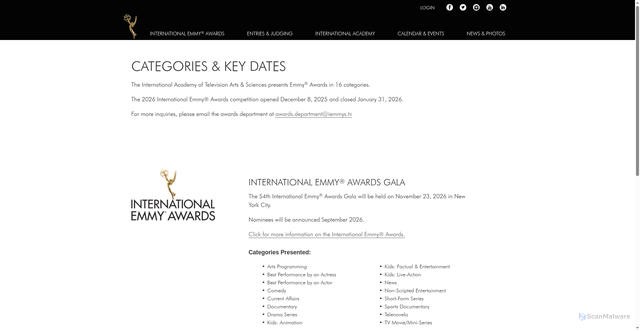 Security scan screenshot of https://www.iemmys.tv/entries-judging/categories-key-dates/