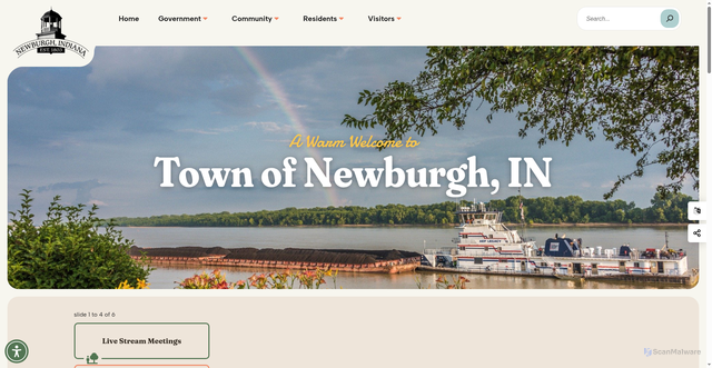 Security scan screenshot of https://www.newburgh.in.gov/