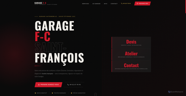 Security scan screenshot of https://garage-fc-saint-francois.fr/