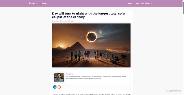 Security scan screenshot of https://www.reteuro.co.uk/23-169444-the-longest-total-solar-eclipse-of-the-century/
