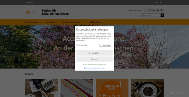 Security scan screenshot of https://www.aziendasociale.bz.it/de
