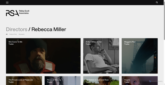 Security scan screenshot of https://rsafilms.com/us/directors/rebecca-miller