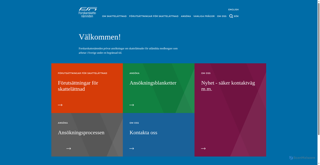 Security scan screenshot of https://www.forskarskattenamnden.se/