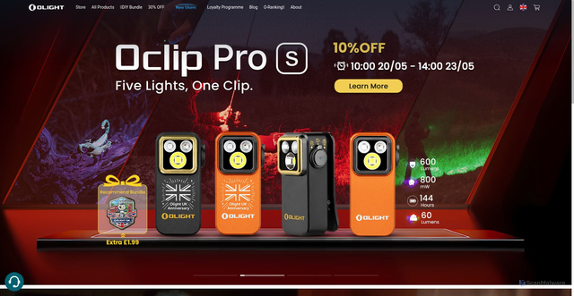 Security scan screenshot of https://uk.olight.com