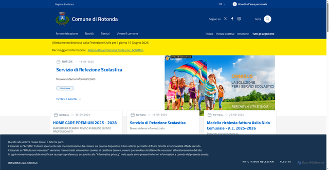 Security scan screenshot of https://www.comune.rotonda.pz.it