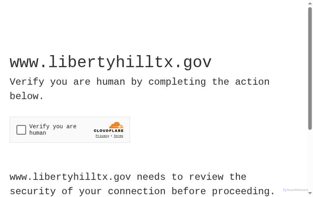Security scan screenshot of https://www.libertyhilltx.gov/