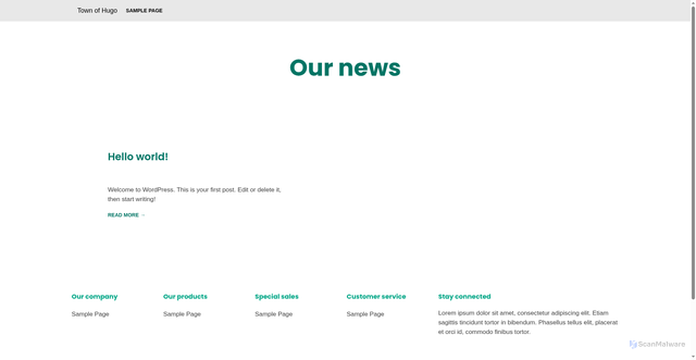 Security scan screenshot of https://townofhugoco.gov/