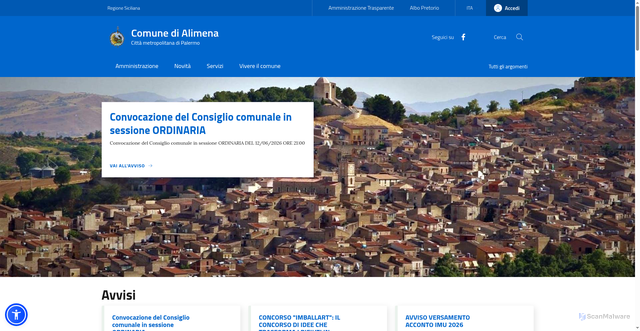 Security scan screenshot of https://www.comune.alimena.pa.it