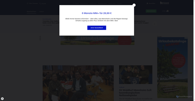 Security scan screenshot of https://mannheimer-morgen.de