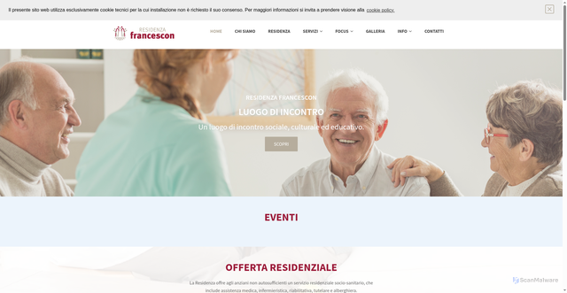Security scan screenshot of https://www.residenzafrancescon.it/