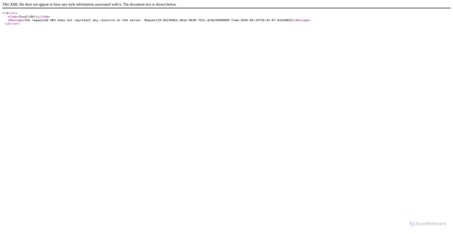 Security scan screenshot of https://blob.sn4prdstr28a.store.core.windows.net