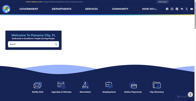 Security scan screenshot of https://panamacity.gov/