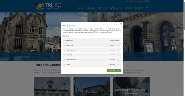 Security scan screenshot of https://truro.gov.uk/